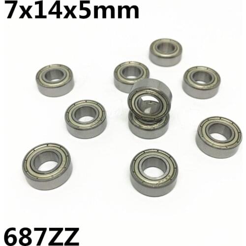 10Pcs 687ZZ L-1470ZZ 7x14x5 mm Deep groove ball bearing Miniature bearing High quality High speed Advanced 687Z