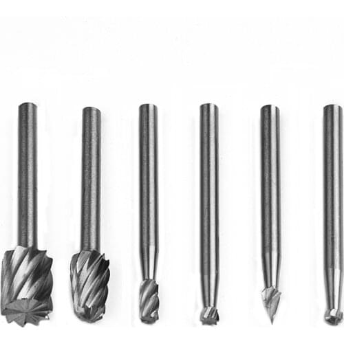 6Pcs Routing Router Drill Bits Set Rotary Burrs Tools Wood Stone Metal Root Carving Milling Cutter Drill Bits For Wood Woodworke