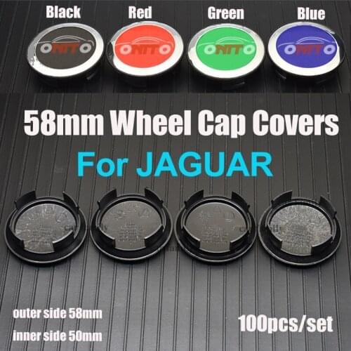100pcs 58mm Auto Car Wheel Hub Rim Caps Covers Case Car Wheel Center Cap 5.8cm Car Accessories for XF XJ XJS XK S-TYPE X-TYPE