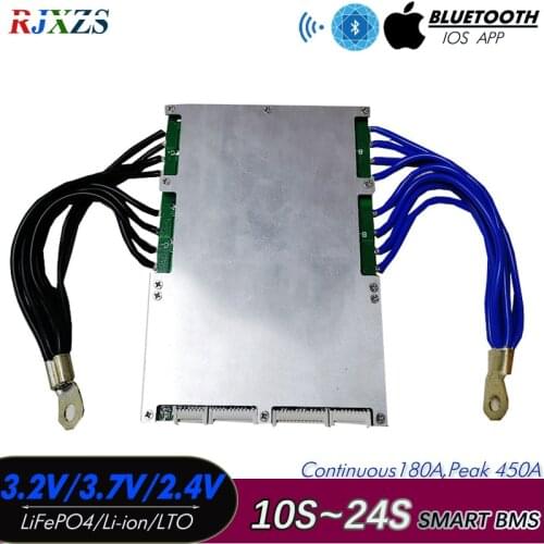 10S to 24S 180A Peak Curent 450A BIG LiFePO4 Lithium ion Smart BMS with Android Bluetooth Software (APP) Monitor
