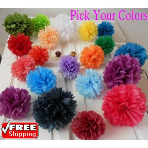 150pcs 8"(20cm) Pick Your Colors DIY Craft Hanging Tissue Paper Pom Poms Wholesale,Cheap Party Flower Balls Nursery Decorations