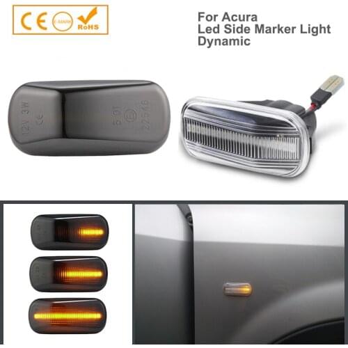 2Pcs Dynamic Led Side Marker Lights Turn Signal Lamp For Acura Integra Type-R DC2 RSX DC5 NSX NA1 NA2 Honda CR-V Fit Civic S2000