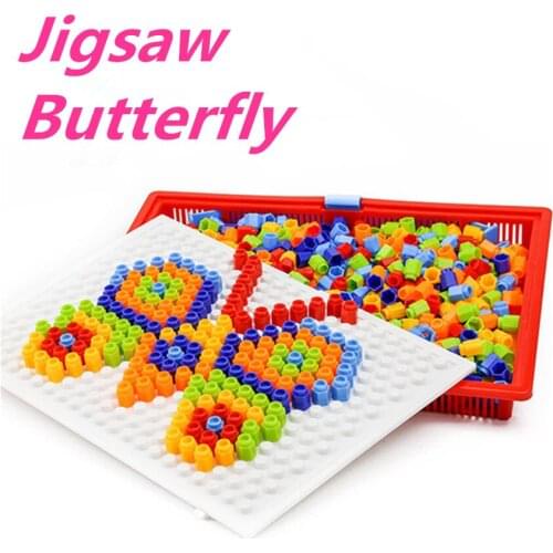 230PCS DIY Mosaic Picture 3D Puzzle Toy Children Puzzle Game Children Composite Intellectual Educational Mushroom Nail