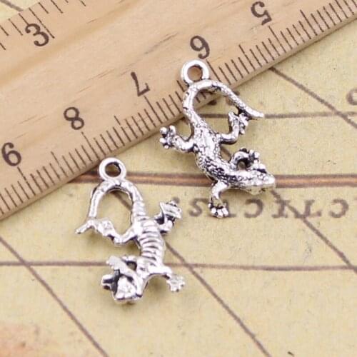 25pcs Charms Gecko Lizard 21x15mm Tibetan Pendants Antique Jewelry Making DIY Handmade Craft For Bracelet Necklace