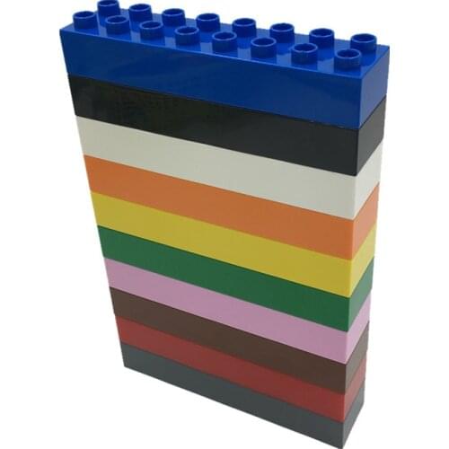 40pcs/lot Kennie Building Spare Parts 2X8 Big Size Block 16 Dots Higher Brick ompatible with big BRICK 2X8 NO.4199