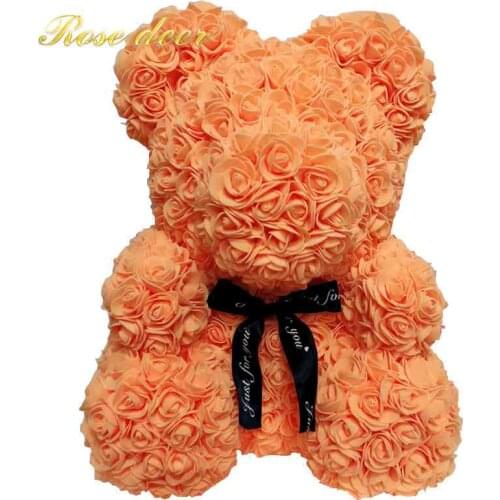 40CM Valentines Romantice Artificial Rose Bear/Dog/Rabbit PE Rose Gift For Wedding Party Creative DIY Valentine PE Rose
