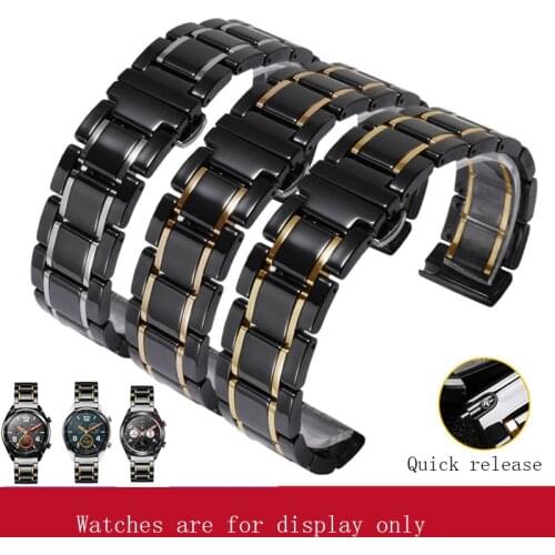 PEIYI Smart watch accessories Ceramic strap 20mm 22mm Luxury men and women bracelet for Huawei watch2 GT PRO Quick release