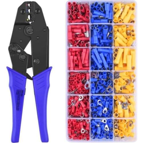 Hardware Tool 30J 0.5-6 Square Cold-Pressed pre-Insulated Terminal Special Press clamp Crimp Pliers Terminal Set