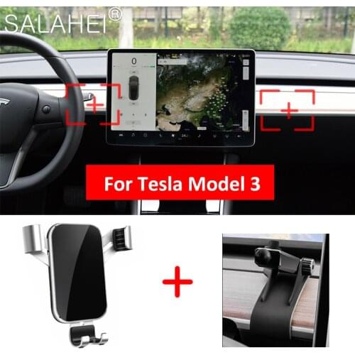 Car Mobile Phone Holder Air Vent For Tesla Model 3 Interior Dashboard Cell Stand Support Car Accessories Mobile Phone Holder