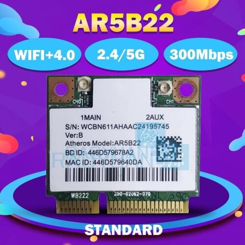 Athoers AR9462 AR5B22 WB222 300Mbps+Bluetooth4.0 Half Mini Pci-e wireless card