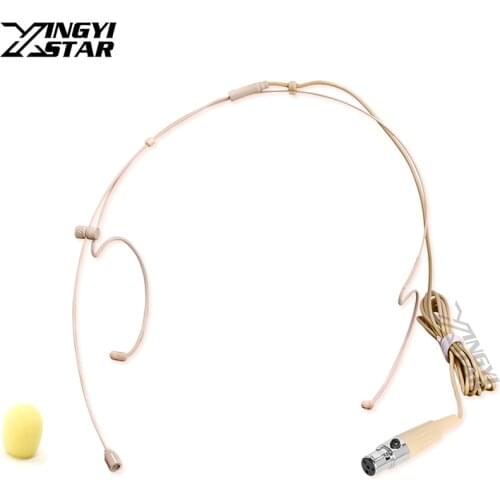 Beige Mini XLR 4 Pin TA4F Headworn Headset Microphone For Shure Wireless BodyPack Transmitter KCX1 PGX1 PGX14 BLX1 SLX1 GLXD6 T1