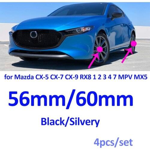 Original 56MM 60MM Car Rims Wheel Hub Center Covers Auto Logo Badge Covers 4pcs/set Chrome For mazda Wheels CX 5 7 9 RX MPV MX