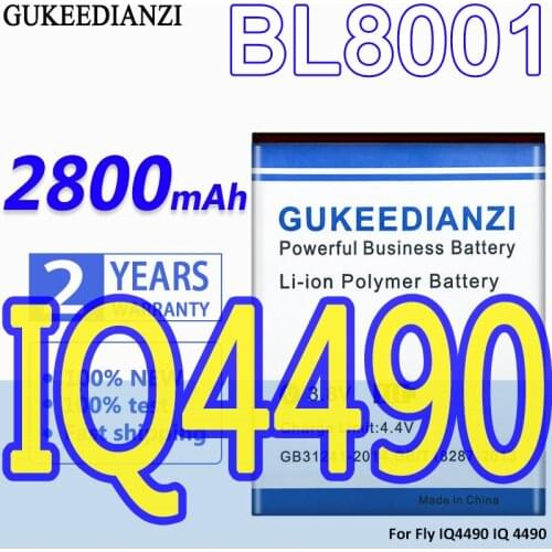 High Capacity GUKEEDIANZI Battery 2800mAh For Fly IQ4490 IQ 4490 BL8001 BL 8001