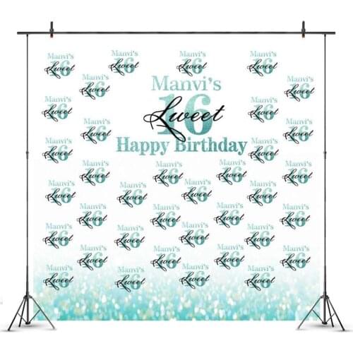 Customized 16th Birthday Photography Backdrop Boys Happy Birthday Party Photo Studio Background Decor Banner Prop