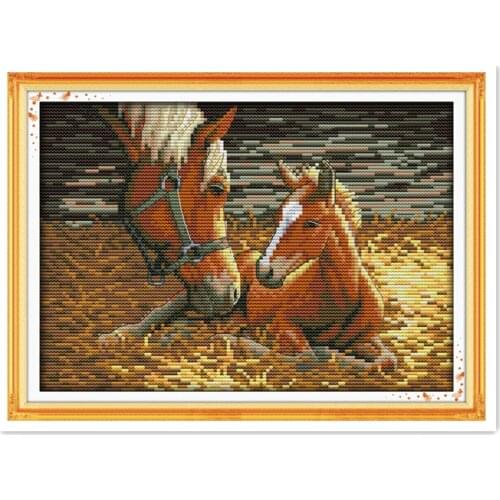 Deep Love Of Mother And Son(2) Home Decor Chinese Counted Cross Stitch Pattern Embroidery Cross Set 11CT 14CT Printed On Canvas