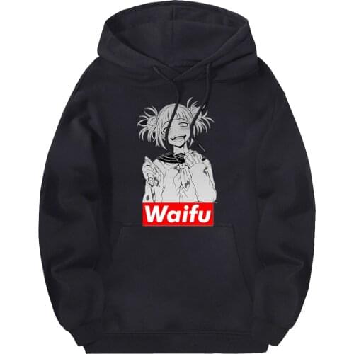 Cartoon Waifu Hipster Hooded Sweatshirts Men Harajuku Brand Tracksuits Fashion Clothes Male Warm Hoodies White Supoleron Hombre