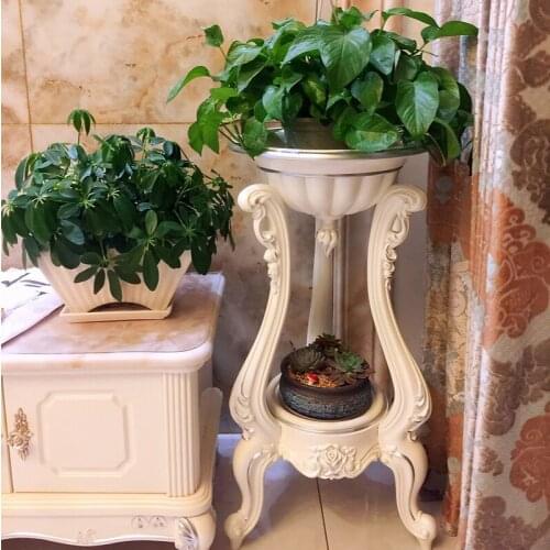 European-Style Indoor Jardiniere Multi-Layer Gold Flower Stand White Flower Stand European-Style Floor Living Room Balcony Rack