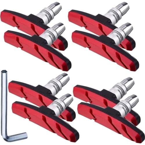 4 Pairs Bike Brake Pads Set Road Mountain Bicycle V-Brake Blocks Shoes Bicycle Brake Blocks Set 70 mm
