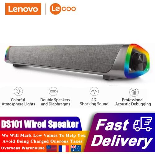 Lenovo L101 Computer Speaker Music Surround Stereo Subwoofer Speaker For Macbook Laptop Notebook PC Player Wired Loudspeaker
