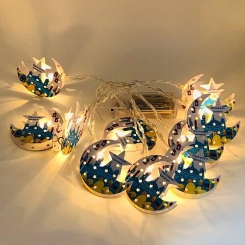 Moon Star Eid Ramadan Decorations Led Light String Ramadan Eid Mubarak Decor For Home Islam Muslim Party Supplies Eid Aid Adha