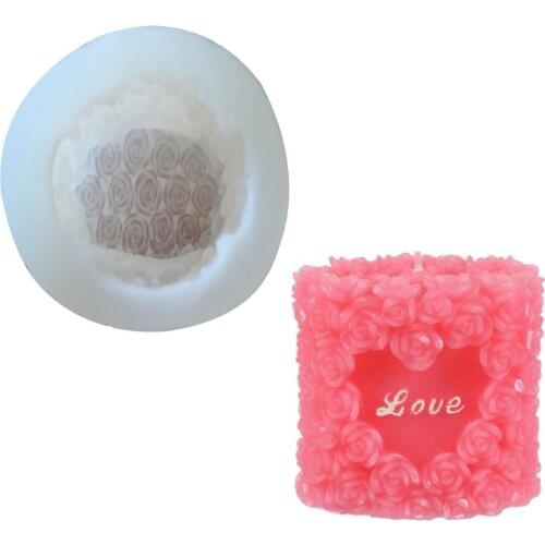 Love Wedding Art Candle Mould Rose Soap Candle Silicone Mould DIY Handmade Candle Material Resin Mold Candle Making Supplies