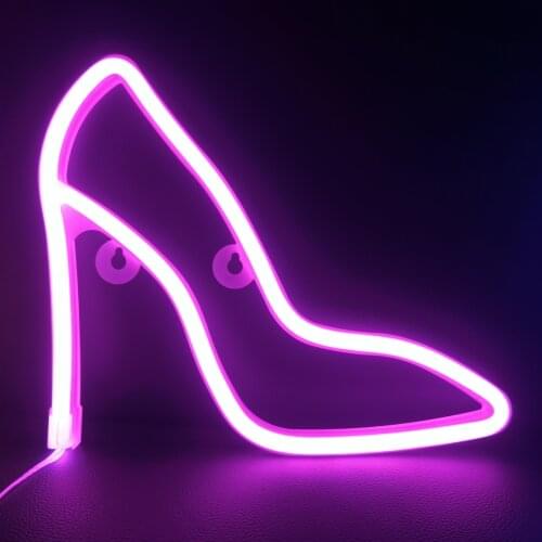 High Heels Model LED Neon Light Home Party Holiday Decor Lamp Wall Art Hanging Lighting Xmas Gift