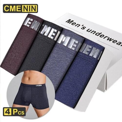 CMENIN 4Pcs Sexy Gay Men Underwear Boxer Shorts Cueca Male Panties Lingeries For Men U Pouch Breathable Underpants 2021 CM007