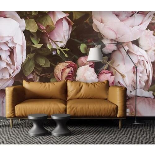 Bacal custom 3D wallpaper mural simple small fresh rose flower living room background wall decor painting 5D mural huda beauty