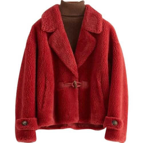 2020 New Sheep Shearing Overcoat Woman Suit Lead Reunite With Coat One Lamb Fur Grass Loose Coat