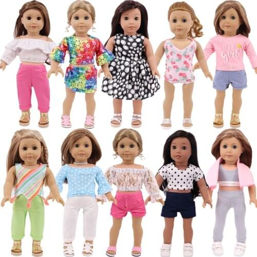 Doll Clothes Dress Lace Top Sports For 18Inch American Doll Girl&43Cm Baby New Born Clothes Accessories,Gifts For Baby Girl Toys