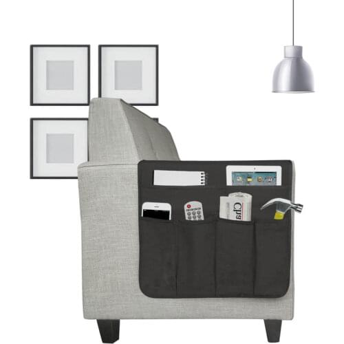 Sofa Chair Arm Rest Storage Bag Sundries Remote Control Phone Organizer Sanitary Pad Pouch
