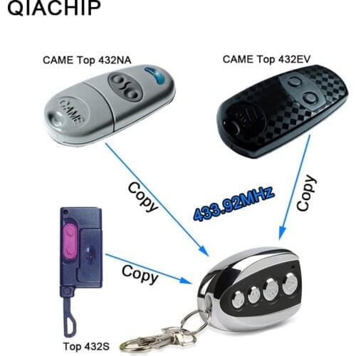 QIACHIP 433.92 Mhz Duplicator Copy CAME Remote Control TOP 432EV TOP-432NA TOP432NA Universal Wireless For Key Garage Door Gate