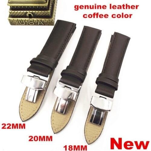 Wholesale 10pcs /lots High quality 18MM 20MM 22MM genuine leather coffee color Watch band watch strap - 32313