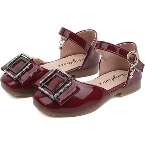 Skoex Children Flat Shoes Fashion Girls Princess Shoes Pu Leather Ballerina Slip-on Kids Soft Sole Breathable Party Dress Shoe