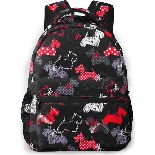 Westie Backpack Scotty Terrier Animal Print Student Bag Street Mens - Womens High Quality Trendy Bags Female Bookbag Laptopbag