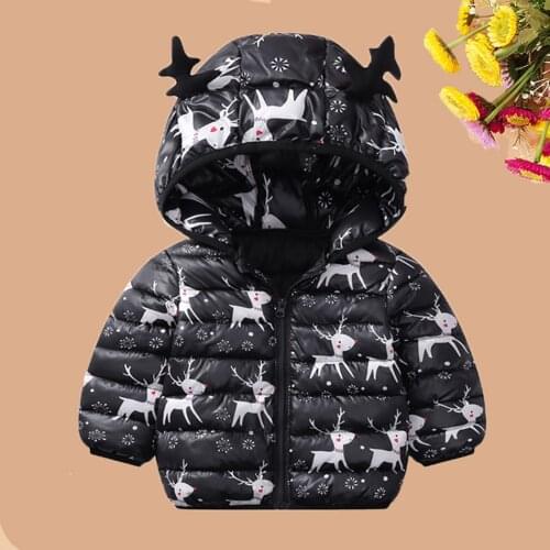 Winter Kids Jackets Boys Thick Coats Girls Warm Hooded Velvet Coats Cute Baby Childrens Outerwear Printed Halloween Costom 2-6Y