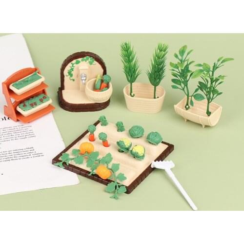 1Set 1/6 and 1/12 Doll House Mini Garden Childrens Birthday Family Forest Picnic Farmland Rural Scene Toy