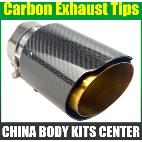 1 pcs New hot sale golden stainless steel carbon fiber Exhaust Muffler End Pipe For Akrapovic Universal Carbon Exhaust tips