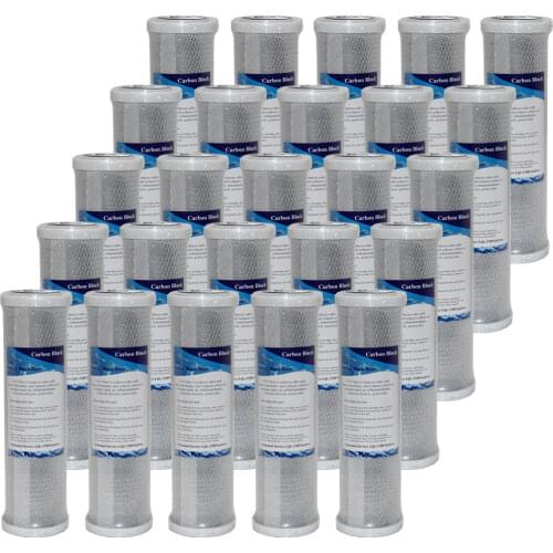 10" 25PCS Water Filter Activated Carbon Cartridge Filter Cartridge Replacement Purifier CTO Block Carbon Water Filter Purifier