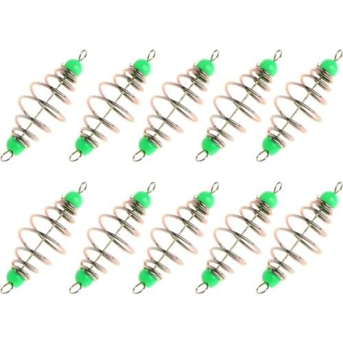 10 Pcs/Set Fishing Bait Spring Lure Inline Hanging Tackle Stainless Steel Feeder dropshipping