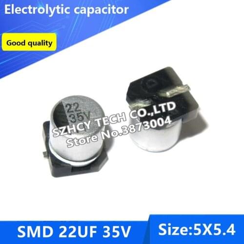 100pcs SMD 22UF 35V 5*5.4 Electrolytic capacitor