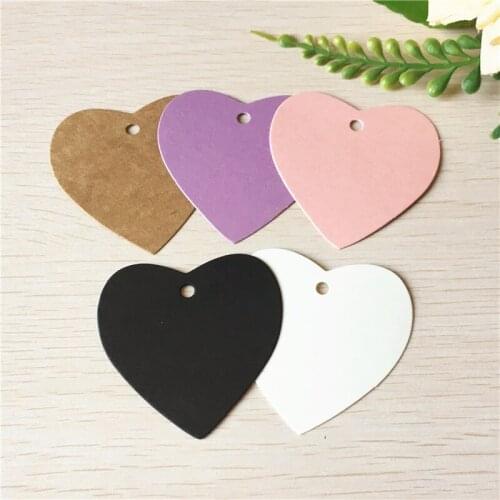 1000Pcs/Lot DIY Heart Five-star Shape Kraft Hang Tag For Christmas Happy Birthday Backing Cookies Bag Card Paper Note Price Tag