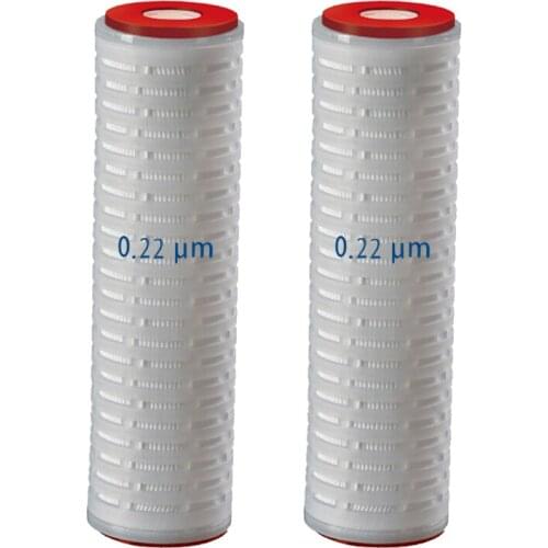 2 Pack of 10" Parker/Pall Compatible Membrane Pleated Filter 0.22 Micron, Double Open End, Polypropylene Micro fiber Media