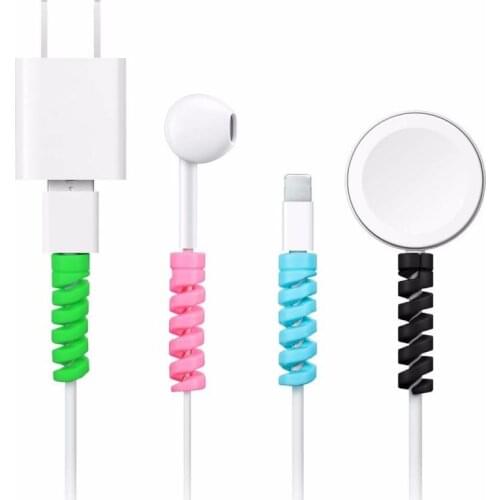 2pcs Cable Candy colors Protector Silicone Bobbin Winder Wire Cord Organizer Cover for Apple iphone USB Charger Cable Cord