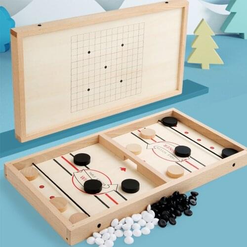 2In1 Fast Sling Puck Game Playing Chess Board Battle Board Game Table Brain Training Interactive Chess Toys For Adult Children