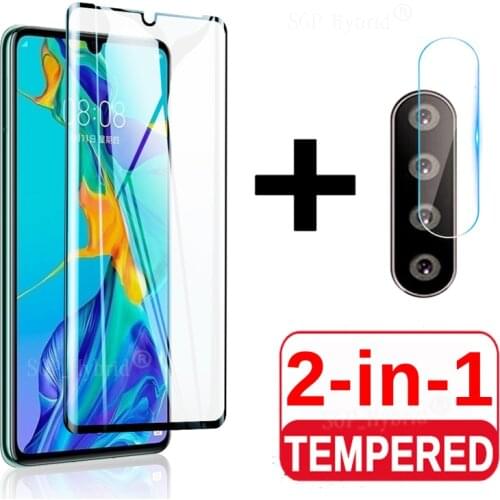 2in1 Screen Protector Full Cover Protective Glass For Huawei P30 Pro Back Camera Len Tempered Glass On Huawey P30 P 30 Lite Pro