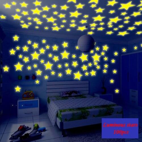 3cm 3.8cm 3D Fluorescent stars meteor interior decoration living room bedroom children room dormitory wall stickers