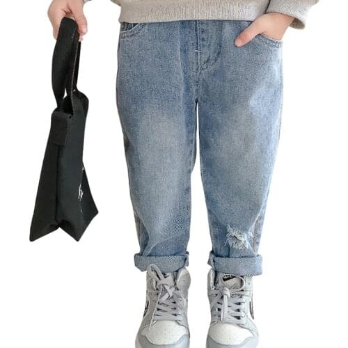 Kids Jeans Hole Jeans For Baby Girls Spring Autumn Jeans Infantil Casual Style Kid Clothes