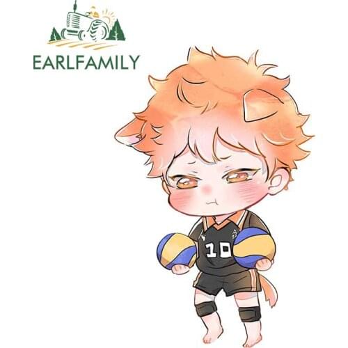 EARLFAMILY 13cm x 8.7cm for Haikyuu Car Stickers Sunscreen Cartoon Decals Car Accessories Laptop Windshield Decor Car Label