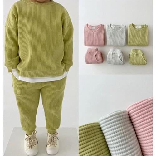 Baby Clothing sets Tracksuits for Girls Sets Cotton Knitting Pullovers Tops+Pants Clothes for Boys Newborn Toddler Outfits Loose